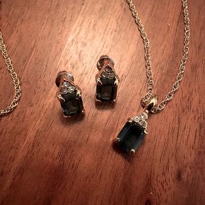 Blue Necklace and Earrings